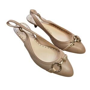 COACH  Dakota Tan Nude Leather Sling back Sz 6 1/2